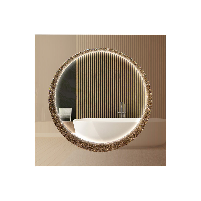Vita Flat Glass Lighted Mirror, 37.4" x 37.4"