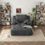 Chaise longue 67 po rembourrée en velours côtelé avec assise profonde, coussins et accoudoirs 67 po, aucun assemblage requis-111312242