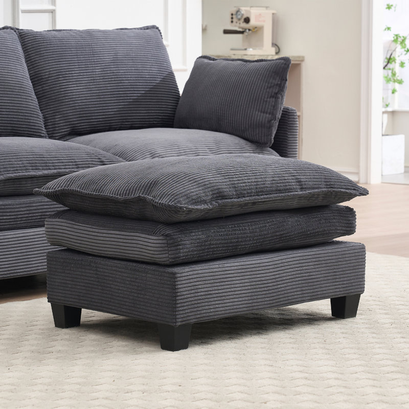 Repose-pieds, Tissu gris foncé