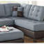 Canapé modulaire contemporain en polyfibre gris et lin