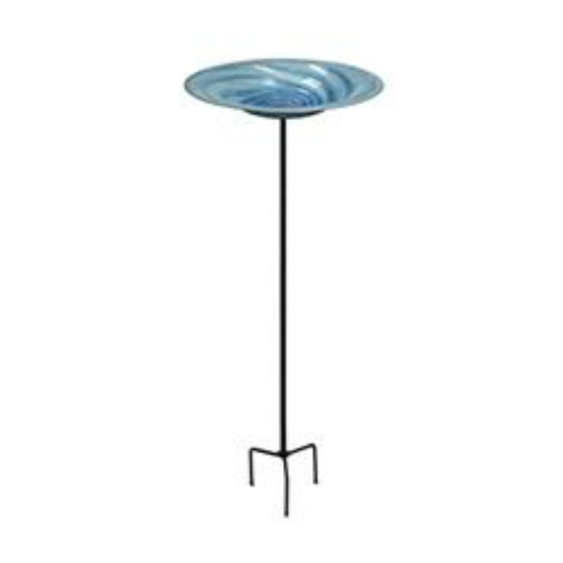 Bain d'oiseaux tourbillon en verre