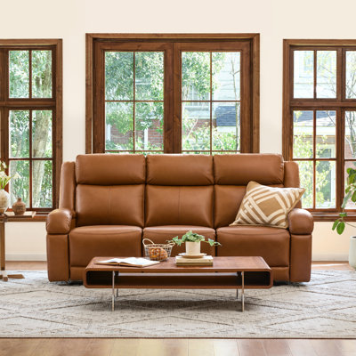 Zachery Genuine Leather Power Reclining Sofa