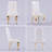 Heidelind White Leather Dining chairs Gold Metal Legs