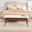 Banc d'entrée classique et minimaliste en tissu avec cadre en bois et banc de bout pour le salon de la chambre à coucher-526397790-527111254