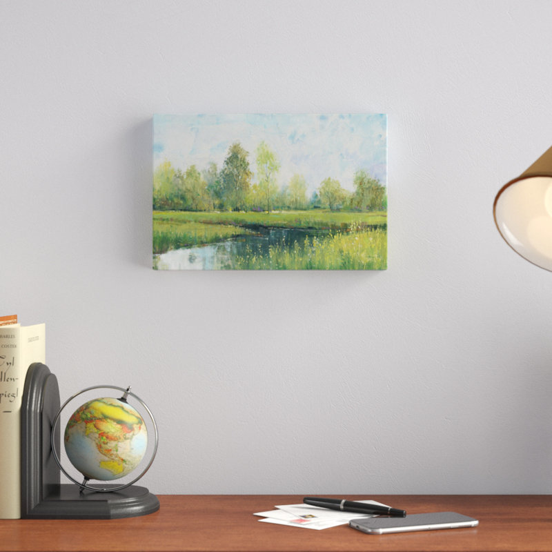 «Tranquil Park I», peinture sur toile, H 8 po x l 12 po