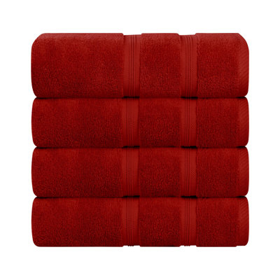  Smart Quick-Dry Zero Twist Cotton Bath Towels, Set Of 4
