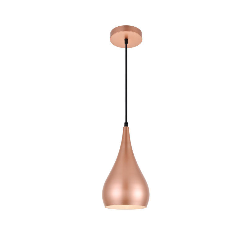 Luminaire suspendu en forme de goutte à 1 lumière Barok, Miel doré