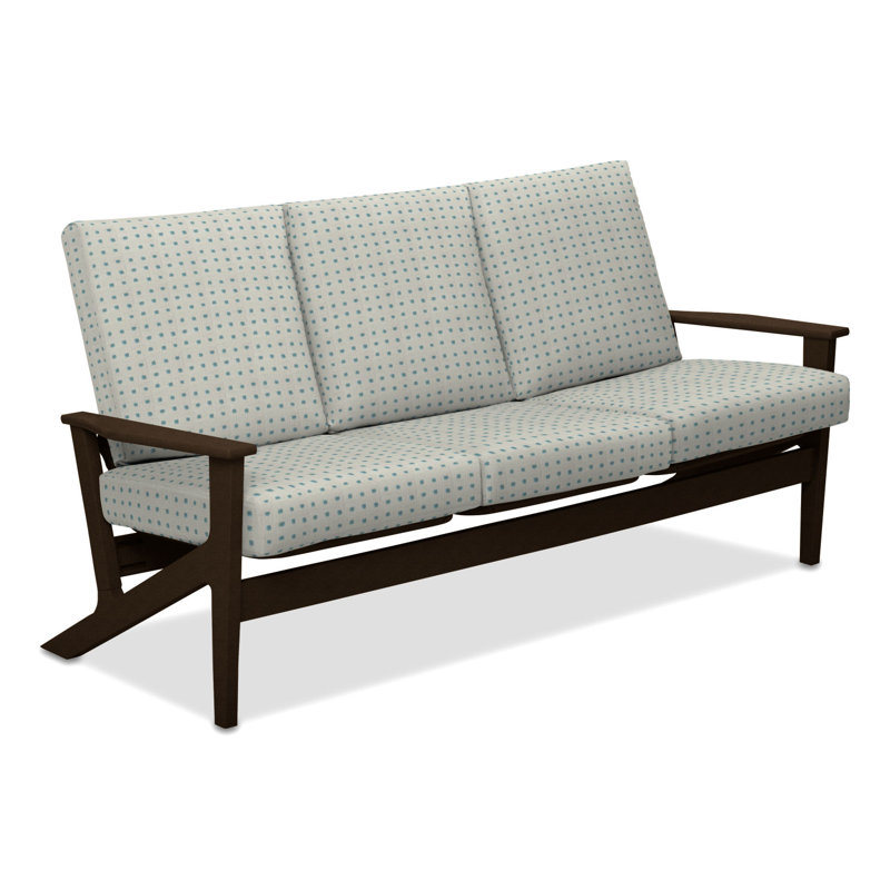 Chrisa 74.5'' Wide Patio Sofa with Cushions, Kona, Kuno Mineral