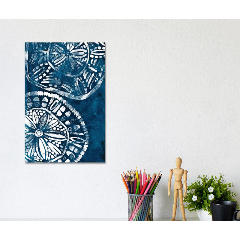 Sea Batik IV by June Erica Vess - Wrapped Canvas Print, 20.32 cm H x 30.48 cm W