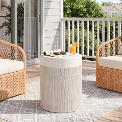 Table d'appoint cylindrique à rainures, 38 cm (l) x 38 cm (P) x 50 cm (H)