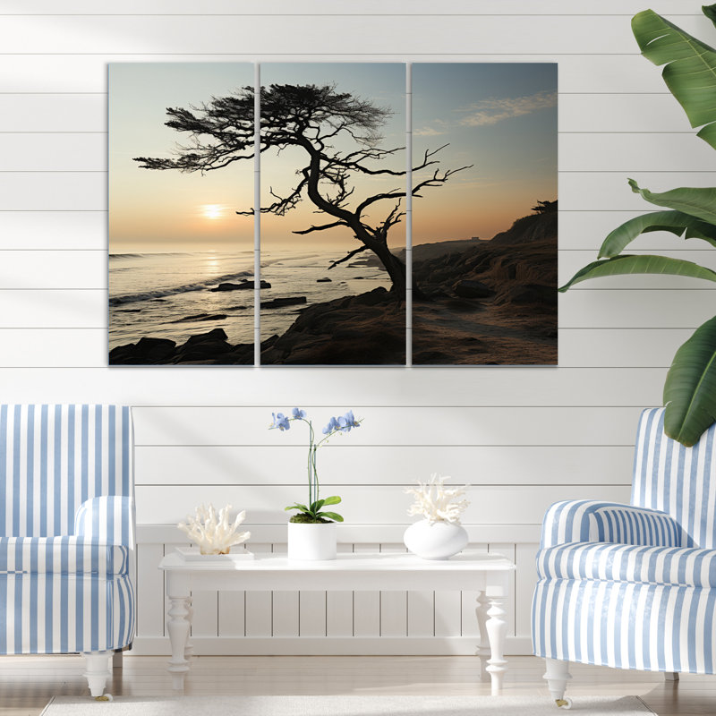 «Tree Beachside Harmony I» sur toile, reproduction de 3 pièces, H 32 po x l 48 po x P 1 po