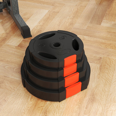Set of 4 1-Inch Weight Plates with 3 Grips, 2 x 11lbs + 2 x 5.5lbs