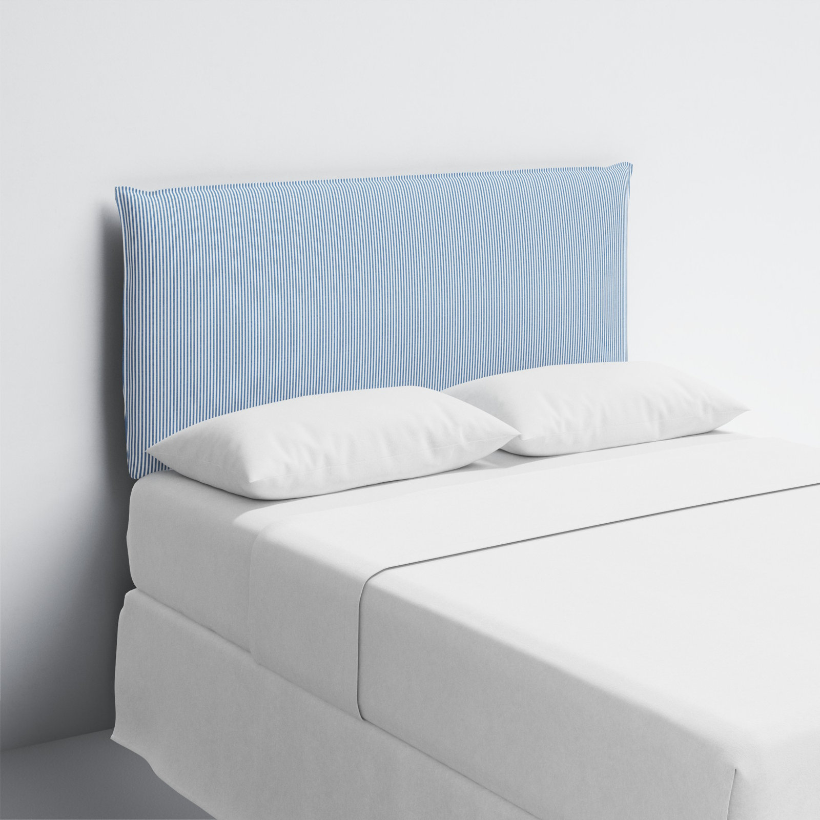 Bessinger Headboard, King, Prep Stripe Blue