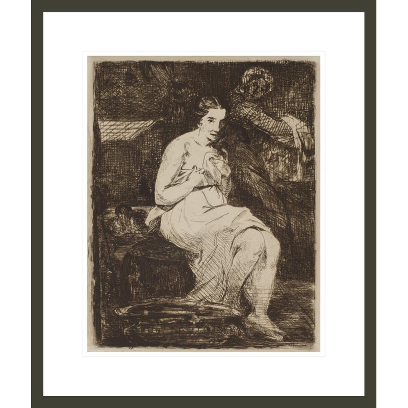 La Toilette (de la série «Huit gravures a l’eau - forte» par Édouard Manet n ° 6 par Édrede Manet, impression giclée sur cadre