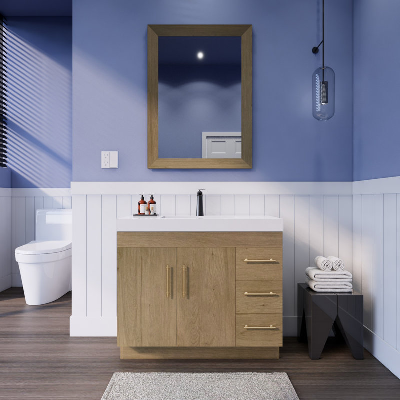 Ensemble de meuble-lavabo simple 42 po Luleya Spring, Chêne blanc