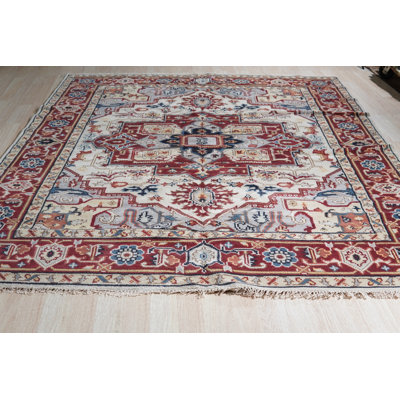 Sophisticated Radiant Ivory Hand Knotted Wool Area Rug