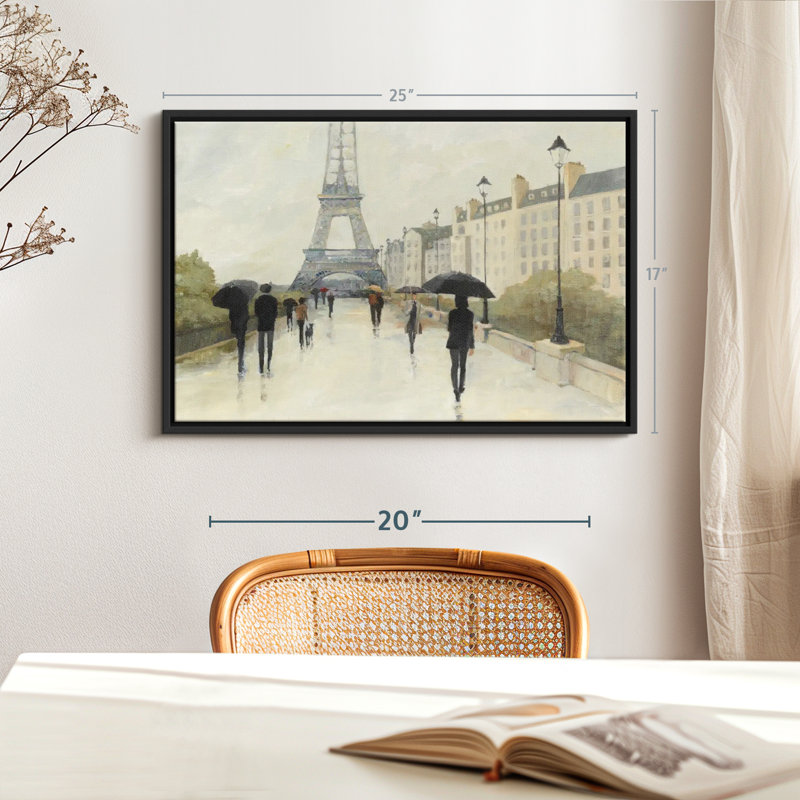 Eiffel In The Rain Canvas Print, 17" H x 25" W