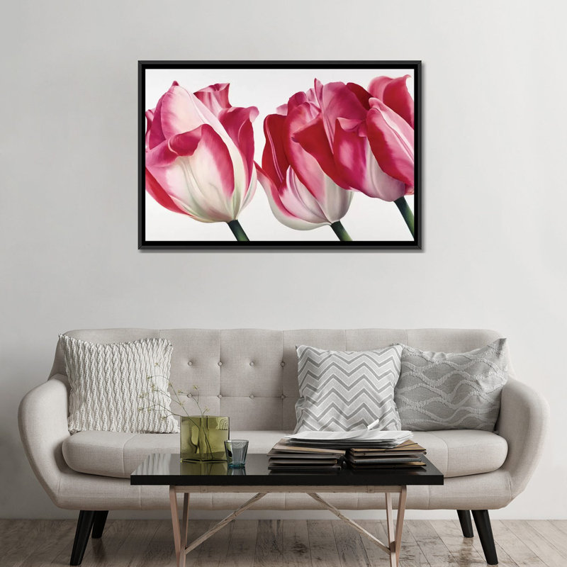 « floriade v », impression sur toile, H 18 po x l 26 po x P 1,5 po, Toile avec cadre noir, Pas de tapis