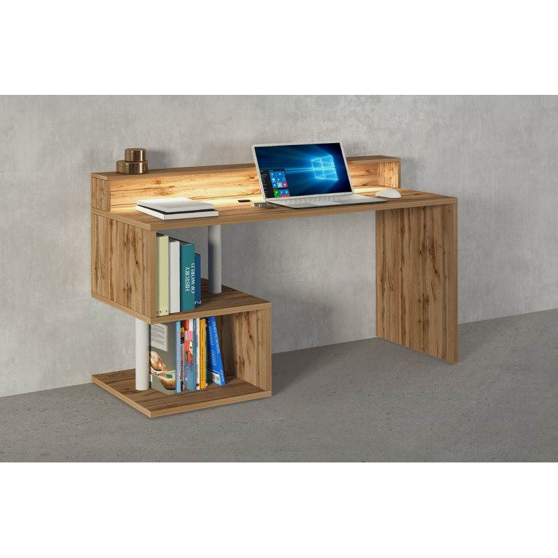 Nang Computer Desk, 92.50cm H x 140cm W x 50cm D, Brown