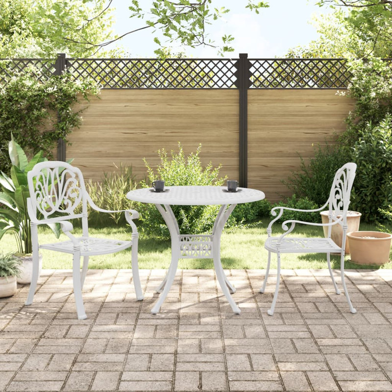 Canora Grey Bistro Set White Aluminum, 2