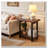 2-Tier Industrial Solid Wood End Table with Leveling Feet