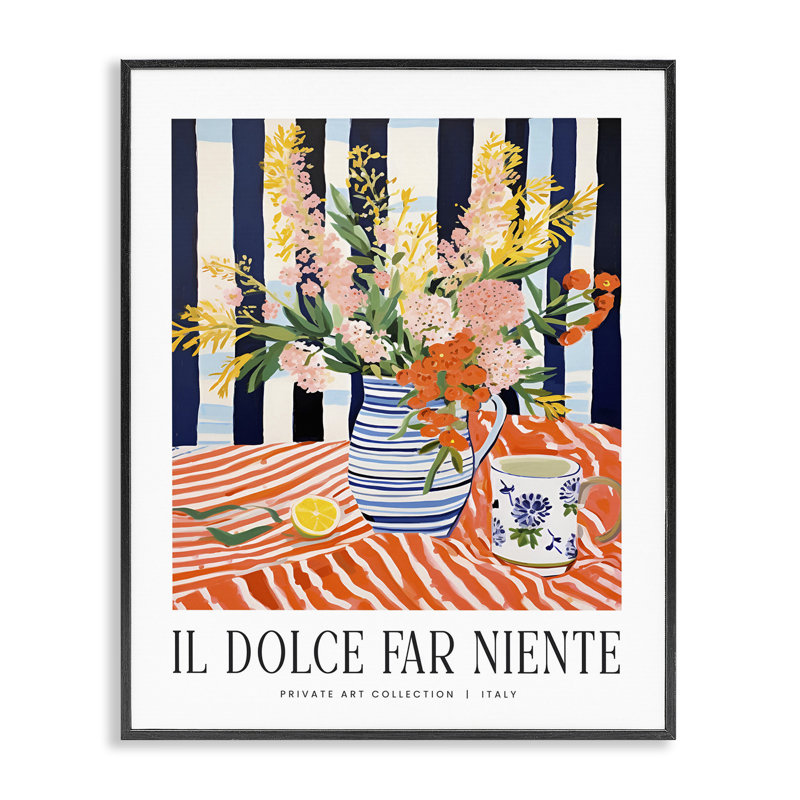 «Classic Italian Bouquet», estampe numérique, lettrée et doublée, H 14 po x l 11 po, Giclée encadrée noir minuit