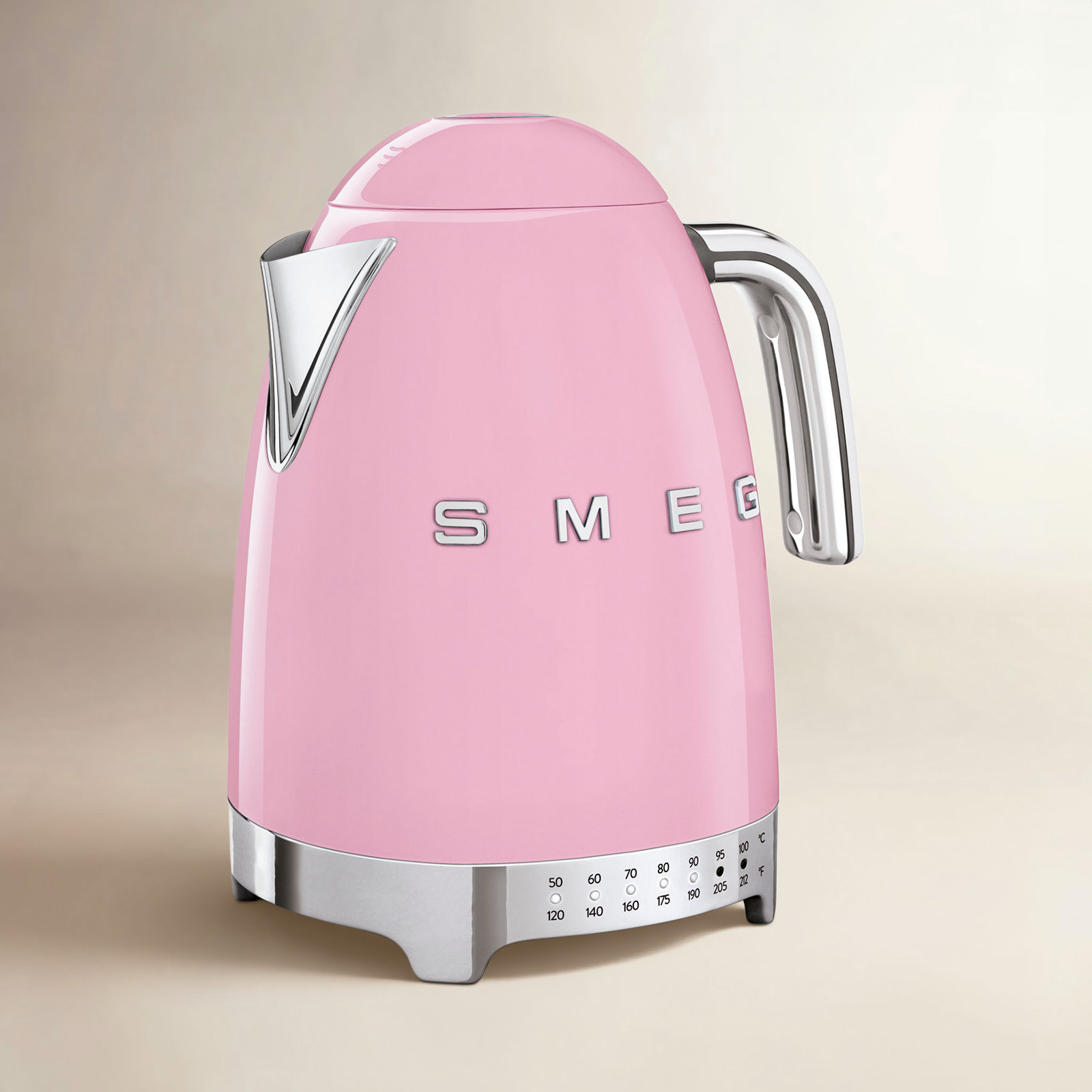 SMEG 50s Style Variable Temp Electric Kettle, Pink