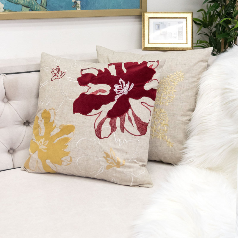  Indoor/Outdoor Square Pillow Cover & Insert, Red