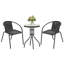 Ensemble de meubles de patio 3 pièces avec 2 chaises empilables, noir