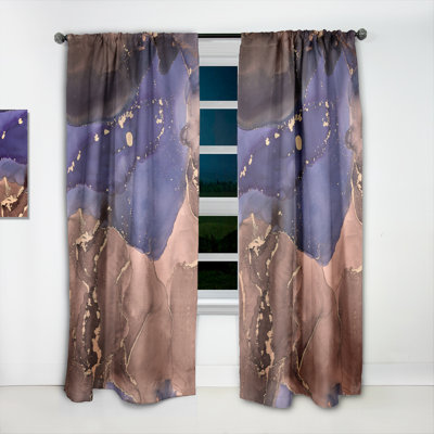 Panneau de rideau simple brun semi-transparent abstrait Luxury