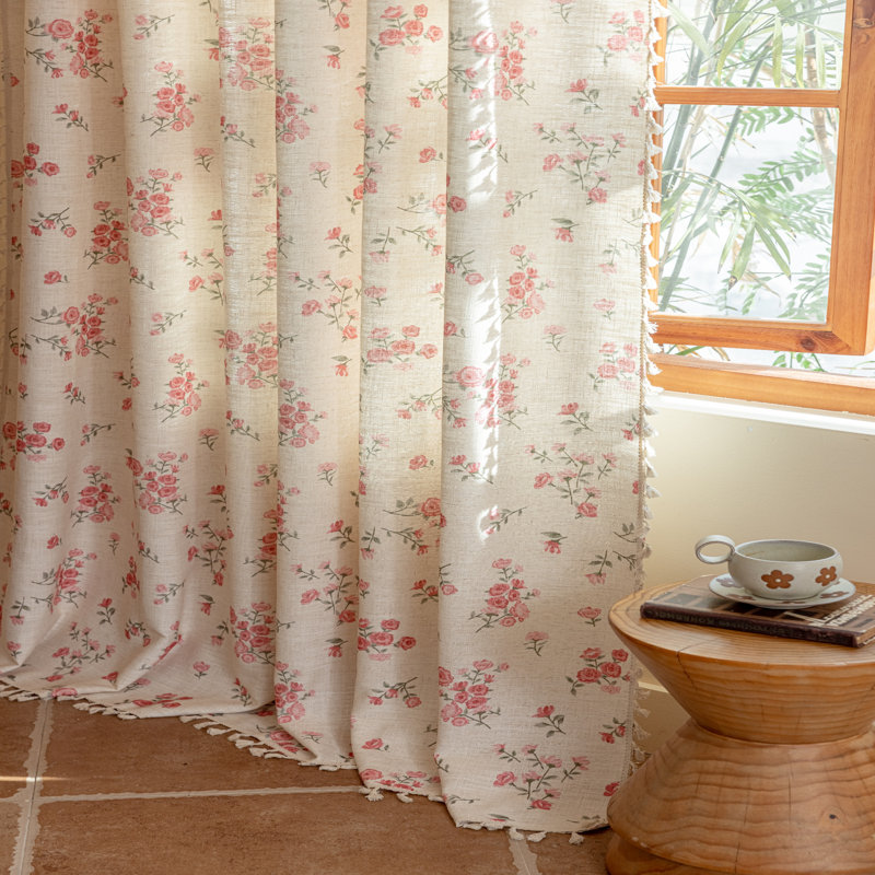 Rideau imprimé polyester, L 52 po x L 96 po