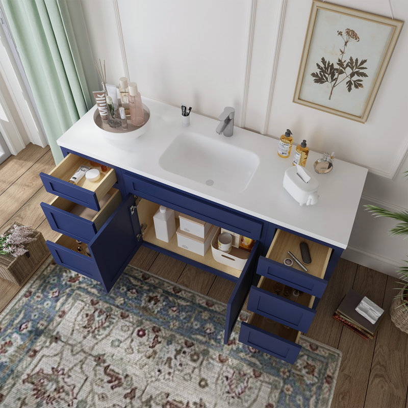 Base de meuble-lavabo simple 69 po seulement, Bleu