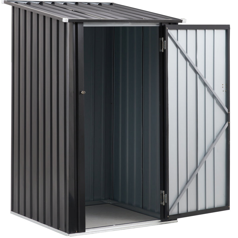 Remise de rangement extérieure, remise de jardin en acier 3 x 3 pi avec porte verrouillable simple, petite remise extérieure en acier pour la cour de jardin
