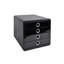Black Glossy Pop-Box for Storing A4+ Documents, 4 Closed Drawers, Smooth Drawer Action - /Silver-134279533