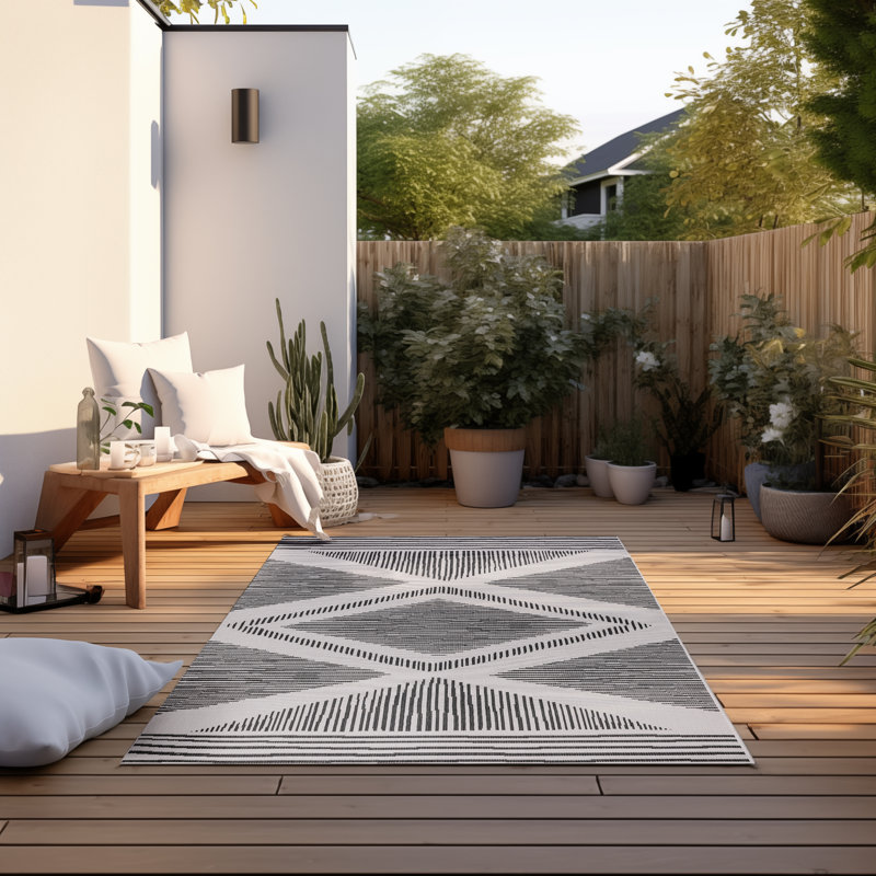 Gemini Geometric Indoor / Outdoor Area Rug, Rectangular 120 x 170cm