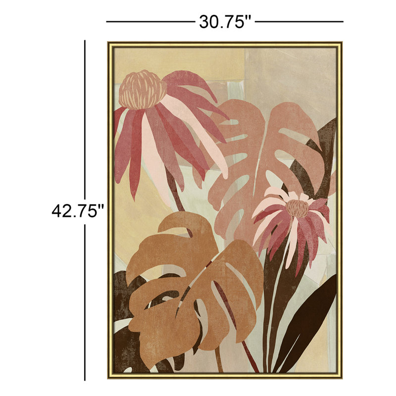 Kathleen " Hot Tropics II " by Asia Jensen Painting Print, 30.75" W x 42.75" H, Gold