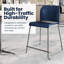 Tabouret empilable en plastique commercial avec dossier profilé et base traîneau-131217071