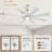 72" Windmill Large Ceiling Fan With 3cct Led Lights And Remote Control-79297864