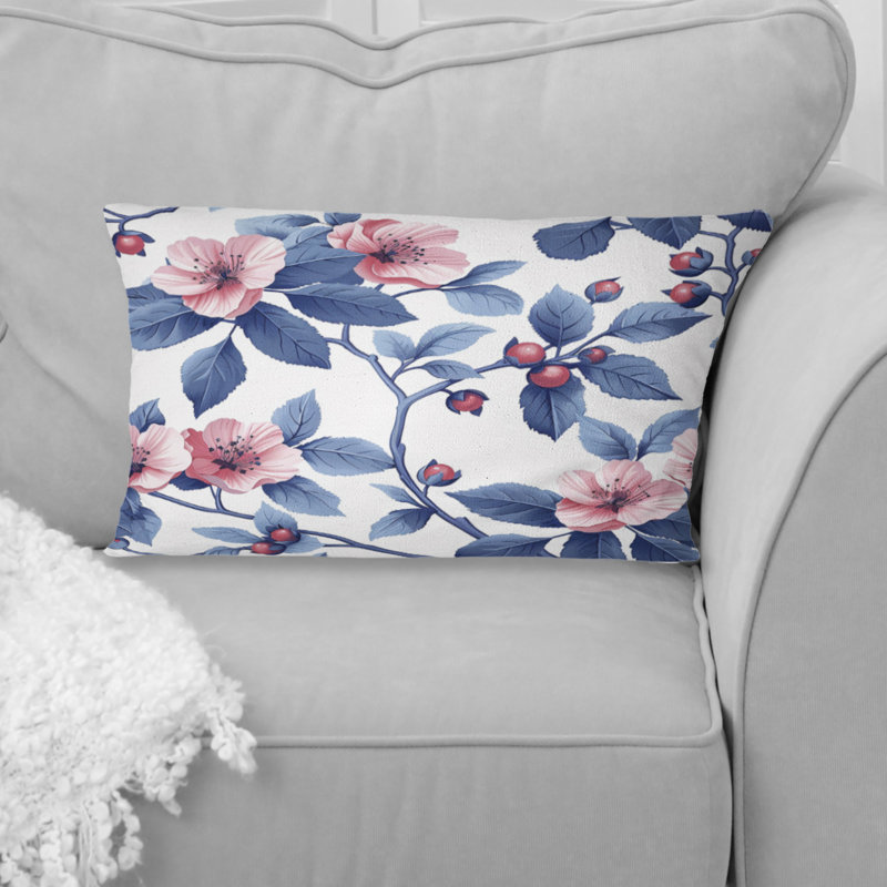 Coussin lombaire Delicate, Bleu / Rose