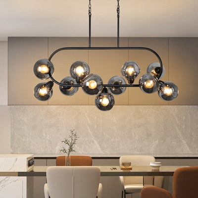 11- Light Bubble Sputnik Chandelier Modern Globe Chandelier Grey Glass Chandelier
