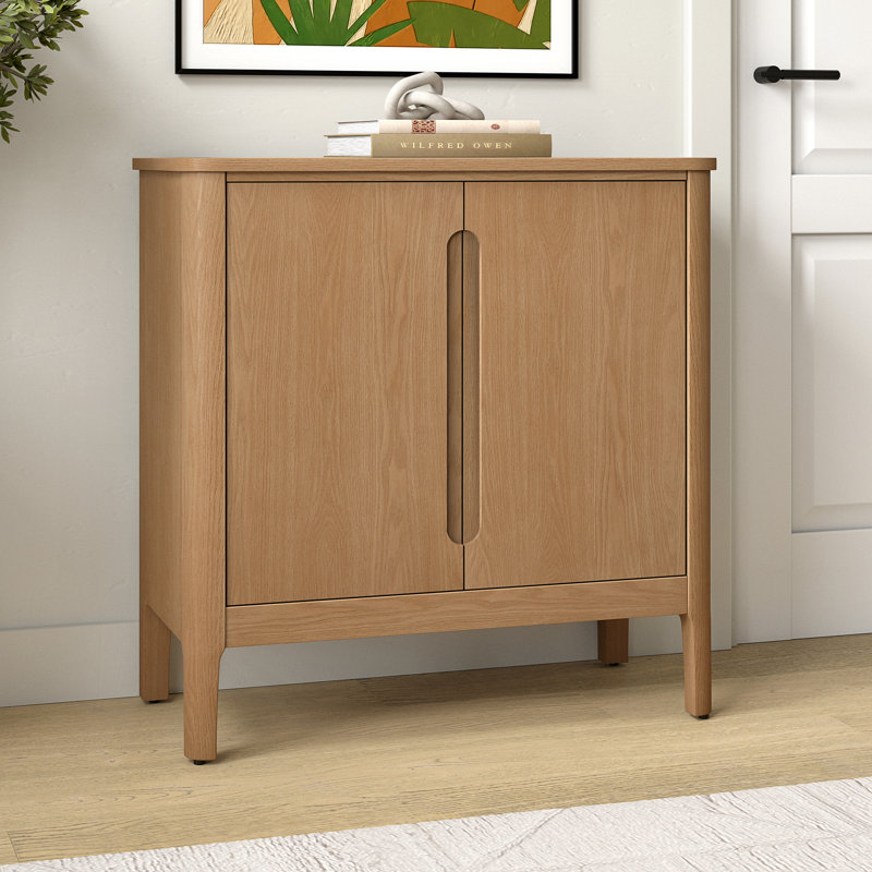 Manchester 32" Rectangular Solid Wood Accent Cabinet in Light Oak, Light Oak