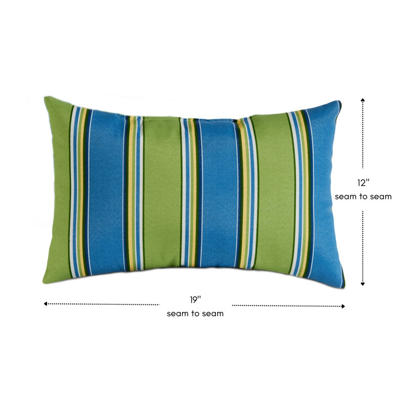 Henrich Indoor/Outdoor Striped Lumbar Pillow, Cayman Stripe