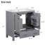 Meuble-lavabo 30 po avec lavabo simple, armoire combinée, lavabo sous-comptoir, 2 portes, tiroir, fermeture en douceur, structure en bois massif-1496287286