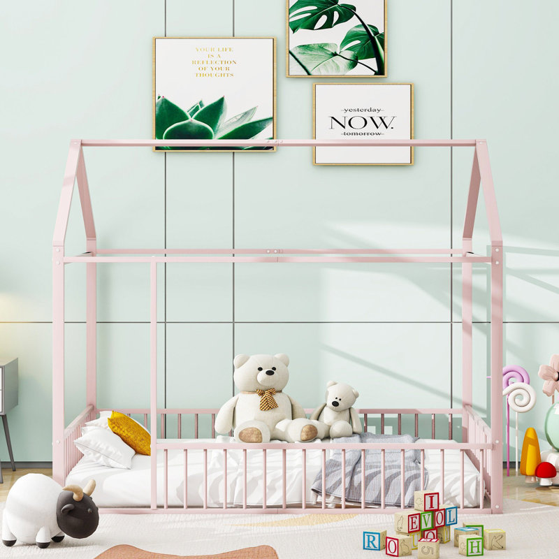 Children's bed, Antique pink and pink
