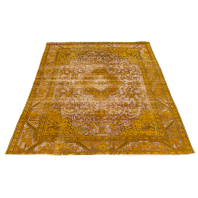 Tapis doré foncé à transition de couleur 6 pi 6 po x 9 pi 4 po