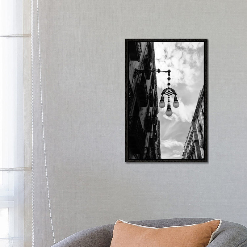 Barcelona Lights by Bethany Young - Print on Canvas, Black Framed, 66.04cm H x 45.72cm W x 3.81cm D