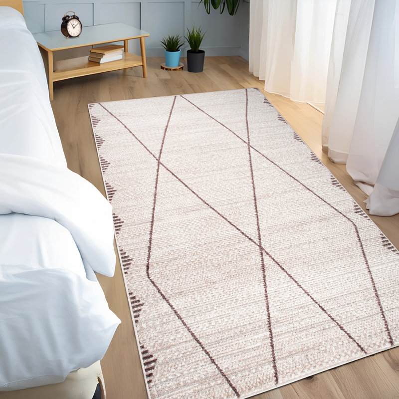 Leopoldo Vintage Look Area Rug, Beige/Brown, Rectangle 80 x 150cm