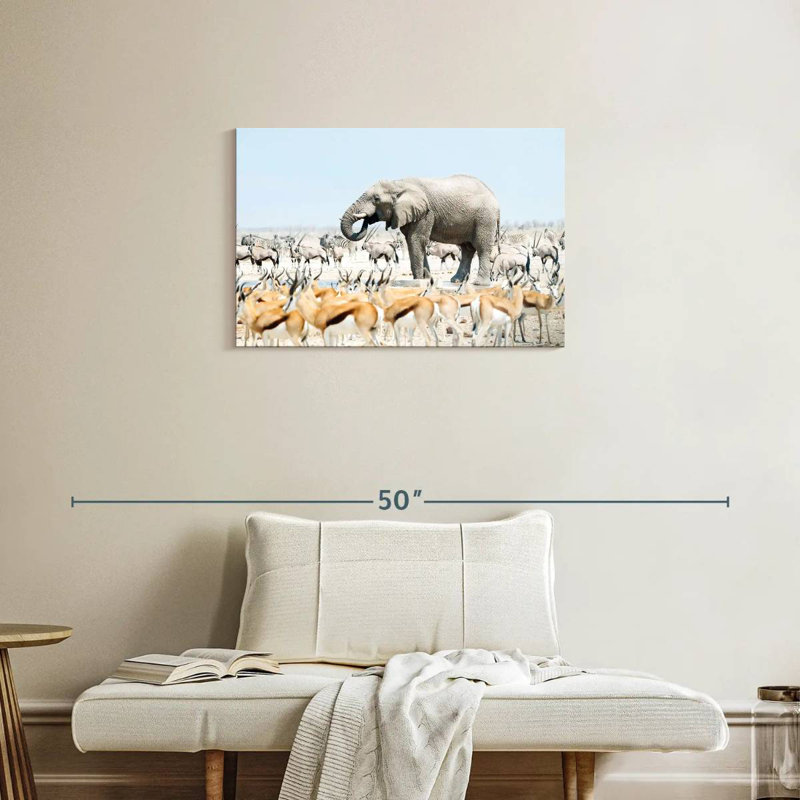 Brampt Safari éléphant Etosha, H 20 po x l 30 po