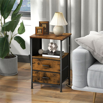 38cm W Metal Bedside Table