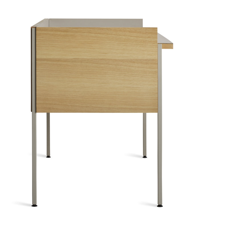 Tabloid Solid Wood Writing Desk, Putty/White Oak